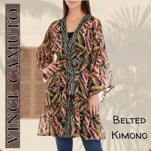 VINCE Camuto Island Spice Self-Tie Belted Kimono Topper
